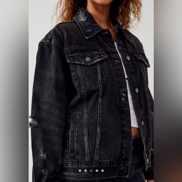 Free People: Jolene Oversized Trucker Jacket - Picture 1 of 7